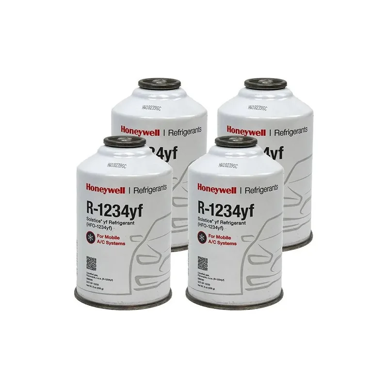 R-1234yf Refrigerant — 8 oz Cans, 4-Pack — product photograph