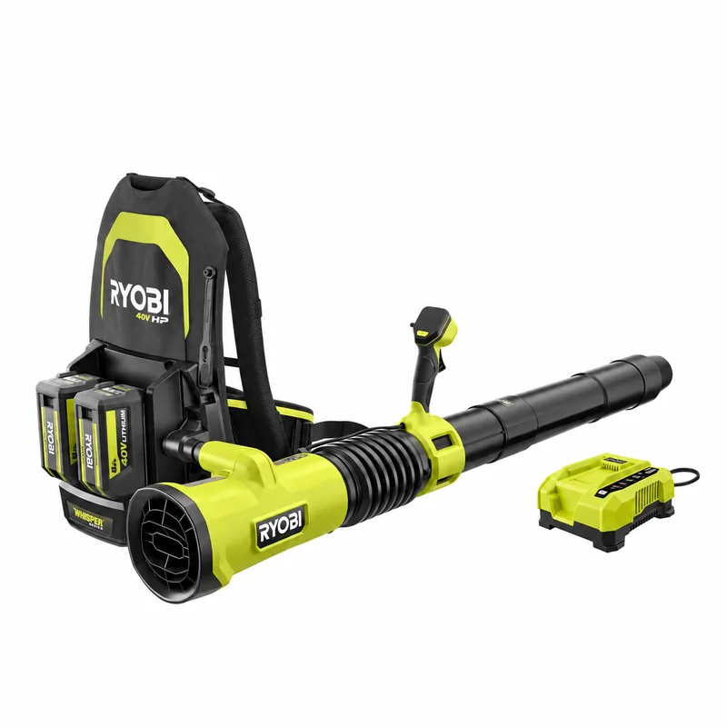 RYOBI RY40HPLB02K — 850 CFM Cordless Backpack Blower Kit — product photograph