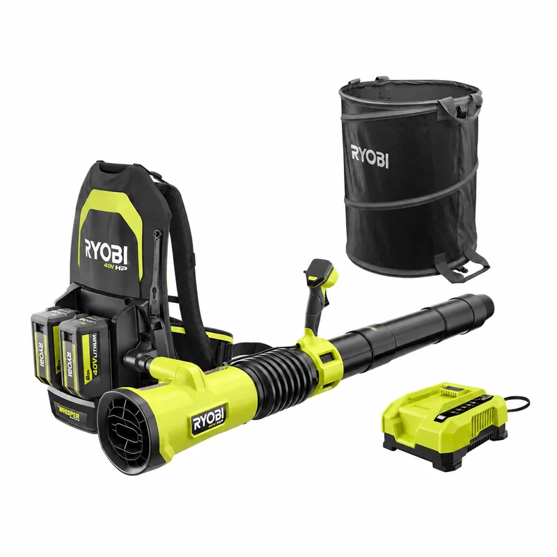 RYOBI RY40HPLB02K-AC04313 — 850 CFM Blower Bundle with Leaf Bag — product photograph